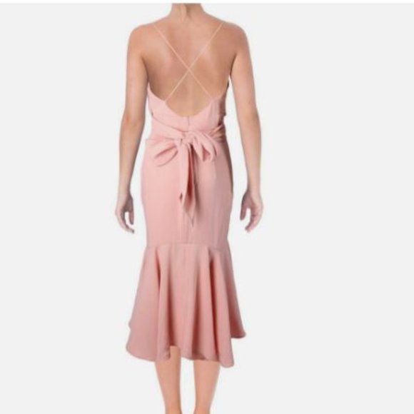 Jarlo Ruffle Hem, Open Back, Midi Dress in Pink - NEW with tags! - Picture 5 of 12